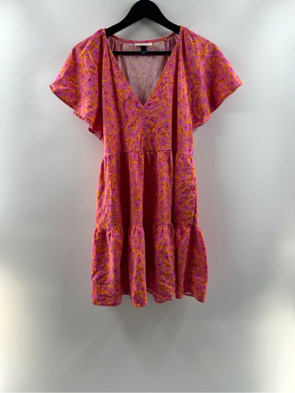 Universal Thread Pink Orange Floral Linen Blend Mini Dress – Women’s Medium